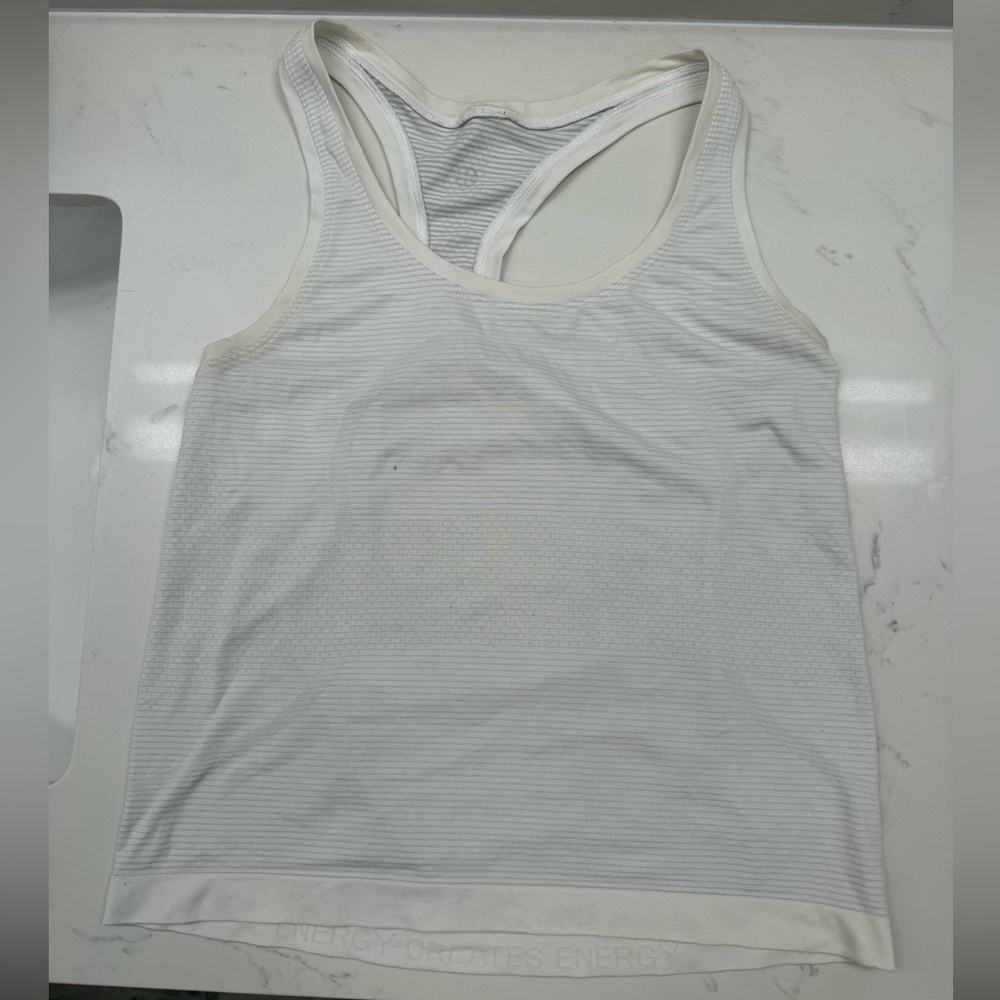 Lululemon cropped- White Racerback Tank